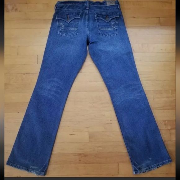 American Eagle Women's Jeans Size 8 Boot Cut Distressed Stretch Blue - Picture 2 of 11